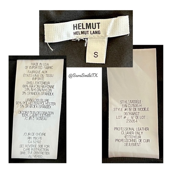 HELMUT LANG Black Lambskin Leather Panel Long Sleeve Mini Dress NWOT - Picture 16 of 16